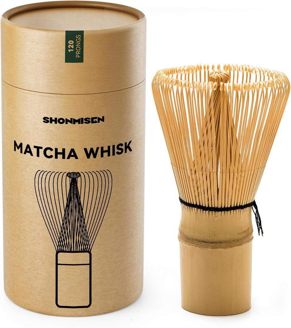 Bamboo Matcha Whisk 80/100/120 Prong, Traditional Japanese Chasen Matcha Stirrer -Authentic Japanese Bamboo Whisk For Matcha Tea (120prongs)