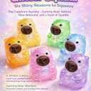 Capybara Squishy Glitter Animal Squeeze Balls Cute Capybara Stress Ball Anxiety Relief Slow Rise Adult Sensory Fidget Tool Gift Sparkling Desk Decor Collectibles Decompression Dough(Pink)