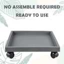 15.3 Inch Square Rolling Plant Caddy Saucer with Wheels, Heavy Duty Wheeled Planter Stand for Potted Plant, Coaster Roller Base Tray with Casters, Flower Pot Dolly Holder for Indoor Outdoor