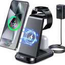 Wireless Charger for Samsung Phones Watch Earbuds(Not for Z Flip & A Serie-Phone),SWIO 3 in 1 Charging Station for Galaxy Watch 7/Ultra/6/5/4/3,S25 S24 S23 S22 S21 S20/Note 20 10/Z Fold 4 3,Buds/2/Pro (Black)