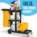Houseables Cleaning Cart, Janitorial Cart, Cleaning Caddy with Wheels, for Housekeeping, Janitor, Custodian, House Keeping, Maintenance, Rolling Supply Organizer, Custodial, Maid, Commercial, 440 LB