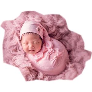 Newborn Photography Props Outfit Boy Girls Hat,Bow Wrap,Posing Aid Moon,Flower Headdress Baby Photo Props Pack of 5 (Purple)