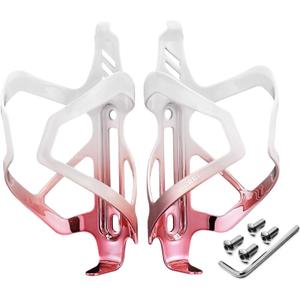 Corki Cycles Heavy Duty Bike Water Bottle Holder, Lightweight Aluminum Cage Shockproof Design for Road Mountain Gravel Bikes, Holds 21-32 oz, 2-Pack White Pink Corki Cycles Heavy Duty Bike Water Bottle Holder, Lightweight Aluminum Cage Shockproof Design for Road Mountain Gravel Bikes, Holds 21-32 oz, 2-Pack White Pink