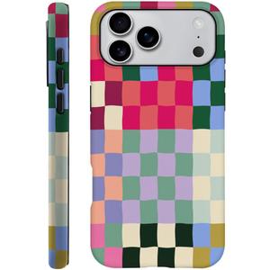 SEized Case Compatible with iPhone 17 Pro Max, Colorful Checkerboard Phone Case Dual-Layer Hard Shell Cover for Girl Women Boy Men