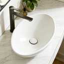 NUESTRA VIDA 20.5" x 12.6" x 5.5" Glossy White Egg Shaped Vessel Sink, Modern Above Counter Bathroom Vanity Basin, 20.512.65.5 inch