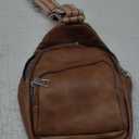 CLUCI Small Sling Bag for Women, Vegan Leather Fanny Pack Crossbody Bags for Women, Chest Bag With Guitar Strap (A-0 Brown)