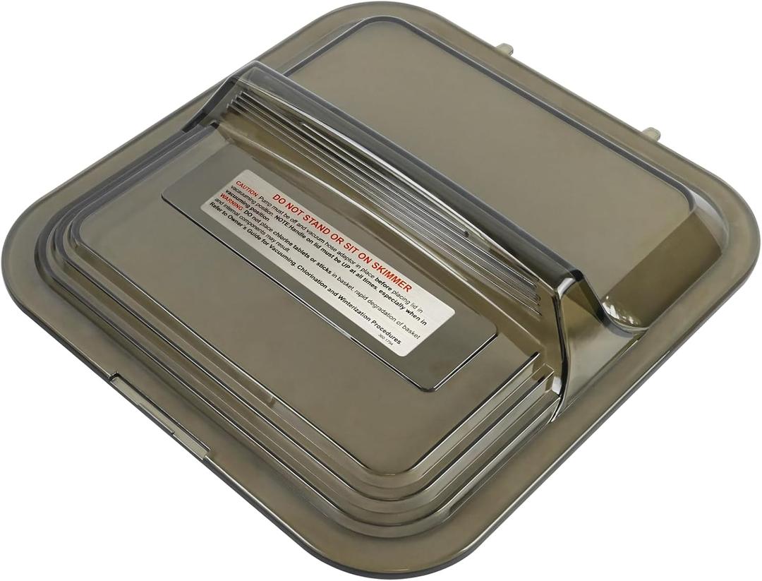XJJ 1107-1356 Skimmer Lid Clear Tinted Black, Fit for 2094 & 2095 Doughboy Deluxe Skimmers, Replaces Skim-line Vacuum Skim Filter lid 1121-1349 11211349