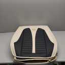 Faux Leather Front Car Seat Covers Automotive Vehicle Cushion Cover for Cars SUV Pick-up Truck Universal Fit Set for Auto Interior Accessories (Beige&Black-2)