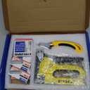 DIYSELF Staple Gun Heavy Duty 4-in-1 Upholstery Staple Gun with 4000 Staples Remover Fabric Stapler Stapler Gun for Wood Upholstering Crafts Carpet Wire grapadora para Madera Men Tool Gift Christmas (Yellow)