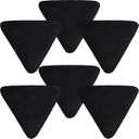 Reallnaive 6 Pcs Mini Triangle Powder Puff Face Makeup Sponge Soft Cotton with Box, Finger Makeup Puffs Reusable for Loose Body Powder Setting Beauty Cosmetic Foundation(Black)