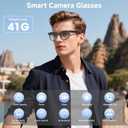 AI Smart Glasses with Camera, 4K 800W HD Video Recording Glasses with Audio, Bluetooth Sunglassess with Camera, Real-Time Translation, Voice Assistant, Object Recognition, Hands-Free Music Calls