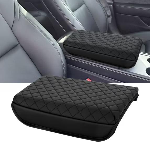 Nilight Center Console Cover Compatible with Tesla Model 3 Tesla Model Y Armrest Cover for Car Vegan Leather Middle Console Cover Car Center Console Cushion Pad (Not Fit for 2024 Tesla Model 3) -Black