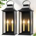 21" Large Outdoor Wall Lights 2 Packs, Black Exterior Lighting Fixtures Outdoor Sconce Light with E12 Base, 2-Light Outdoor Lanterns for Porch, Waterproof Outside Lights for House, Garage, Patio