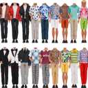 EuTengHao Doll Clothes for 12 Inch Boy Dolls with Jeans Leather Jackets Shorts Suits Sweatshirts T-Shirts Fashion Clothes for 12'' Boy Doll (6 Sets, Random Style)