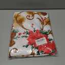 SASTYBALE Christmas Tablecloth Rectangle, Jacquard Fabric Christmas Table Cloth with Poinsettia Flowers, Spillproof Table Cover for Winter Holiday Dinner Decor (Rectangle, 60" x 84")