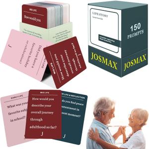 150 Pcs Life Story Interview Kit Cards, Family Conversation Card, Life Story Interview Kit, Get to Know Parents and Grandparents for Family Pictionary Game Night with Curated Question Cards