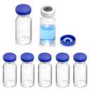 2ml Sealed Vials with Self Healing Injection Port and Plastic-Aluminum Flip Caps,Glass Empty Vials for Injection 9 Pack