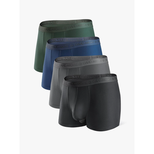 DAVID ARCHY Men's Soft Underwear Micro Modal Dual Pouch Trunks Ball Pouch Bulge Enhancing Boxer Briefs for Men 3 or 4 Pack, Size: L