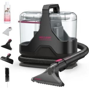 Portable Carpet Cleaner18kPa Handheld Spot Cleaner for Upholstery and Car InteriorPet Stain Remover with 500ml TankLightweight for SofaCouchStairsMattressBlack and Pink