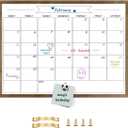 Dry Erase Monthly Calendar Whiteboard for Wall, Solid Pine Wood Rustic Brown Frame Magnetic Surface Whiteboard for Wall23.6"x 31.5"(YLBB-B-RB-6080)