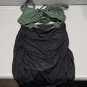 B2prity Women Mesh One Piece Swimdress Swimsuit Tummy Control V Neck Cutout Bathing Suit Wrap Drawstring Sarong Swimwear Army Green,Black L