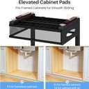 Under Sink Organizer, 2 Pack 2 Tier Pull Out Under Cabinet Organizer Shelf with Pad for Framed Cabinets, Metal Slide Out Under Sink Storage, Mesh Sliding Drawers for Kitchen Bathroom Laundry, Black