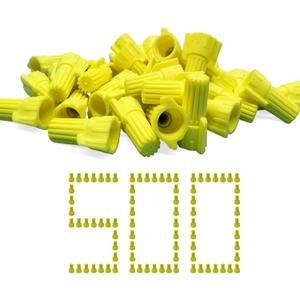 Yellow Winged Wire Connectors Nuts 500 PCs, Dicio Twist Wire Cap Electrical Connectors UL Listed Screw-On Electrical Connector Kit 18-10 AWG for Connect Electrical Wiring