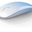 RAPIQUE Bluetooth Wireless Mouse - (BT5.1+USB) Dual Connectivity, Quiet Click, Low Power, and 1600 DPI, Portable Cordless Mouse for Laptop, MacBook Pro/Air, iPad (Gradient Sky Blue)