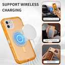 for iPhone 11 Case, Compatible with MagSafe, Heavy Duty Shockproof Protection Phone Cases, Anti-Drop, Dual Layer Transparent Magnetic Phone Case for iPhone 11, 6.1", Orange