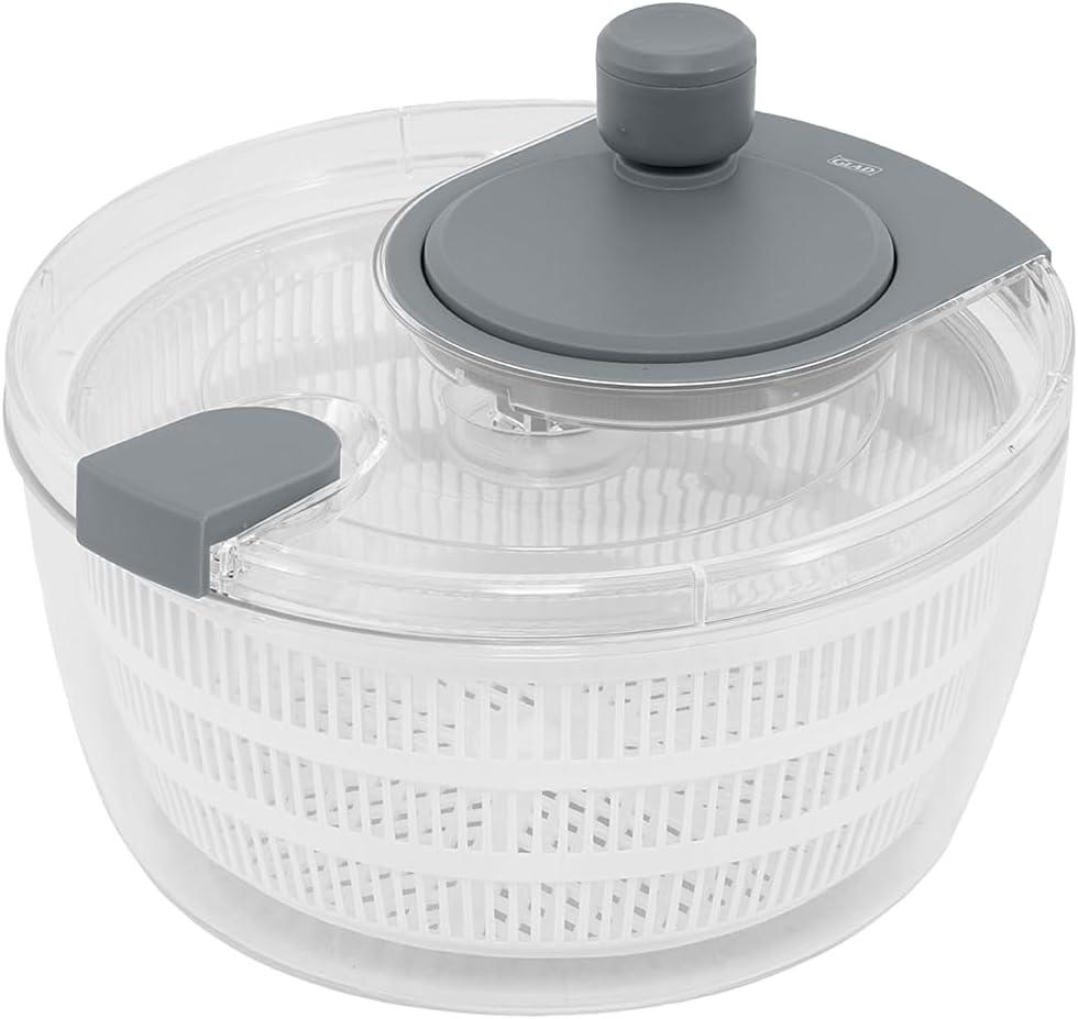 Glad Salad Spinner, 4.2 Quarts - Dishwasher Safe Lettuce Spinner, Fruit Washer, and Vegetable Strainer - Colander, Toss & Serve Bowl, and Locking Lid, Heavy Duty Plastic