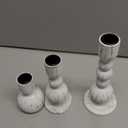 NUPTIO Taper Candle Holders Decor: Set of 3 Wooden Candlestick Holders Mantel Decor - Boho Farmhouse Rustic White