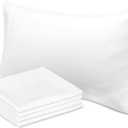 Avalon Bedding Pillow Cases Standard Size White Pillow Cases Set of 4 Cotton Blend 200 TC Soft & Breathable Perfect for Home & Hospital, Hotel Quality Queen Pillow Protectors 30x20 Inches