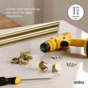 Umbra Cappa Curtain Rod, Includes 2 Matching Finials, Brackets & Hardware, 66 to 120-Inches, Gold