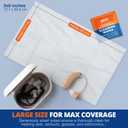 Hearing Aid Cleaning Wipes - 100 Individually Wrapped Pre-Moistened Alcohol-Free Wipes for Hearing Aids, Amplifiers, Earbuds, Audio & Electronics - Portable, Quick-Drying, Gentle, Daily Use & Travel