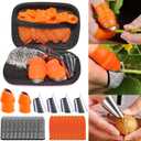24Pcs Silicone Gardening Thumb Knife Pruner Anti-Cut Finger Cover Pruner Knife-Plants Fruit Vegetable Potted Kitchen Pickers Plant Picking Trim Harvesting Cutter Separator Garden Tool with Case