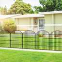 FOREHOGAR Metal Garden Fence 36in (H) x 23.3ft (L), 10 Panels + 11 Stakes Dog Fences Border Fence Animal Barrier, No Dig Garden Fencing for Yard Flower Bed Lawn Patio Outdoor, CTW3610 Black