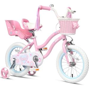 Glerc Petal Girls Bike, 12-18 Inch Kids Bike for Ages 2-9 Years Old Children, Princess Style Kids Bicycle with Training Wheels & Basket & Streamers, Multiple Colors