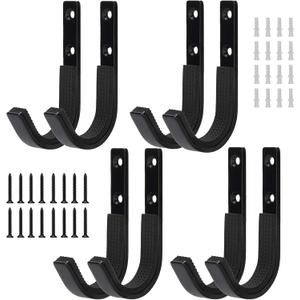 Gun Rack Storage Wall Mount Rifles Shotgun Hooks Horizontal Metal Hangers for Storing Shotguns Rifles Archery Bow Heavy Duty Steel (Black)