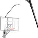 Metal Stands with Basketball Hoop Light LED, 103.9x15x27.5 in, Fits Square Poles up to 4 and Round up to 3.7, In-Ground Hoop and Backboard, Easy to Install (No Built-in Solar Charging)