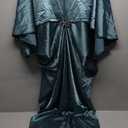 BABEYOND 1920s Satin Cocoon Gown - Hollywood Style Robe Great Gatsby Party Outfit Women's Batwing Sleeves Art Deco Coat Robe,Turquoise, M