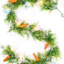 N&T NIETING Easter Garland 6 FT Easter Artificial Garlands with 10 Glowing Easter Eggs & 6 Easter Carrots, Spring Floral Garland Decor for Home Kitchen Fireplace Indoor Outdoor Holiday Party
