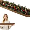 30 Inch Large Wooden Dough Bowl, Hand Carved Wood Dough Bowls for Decor