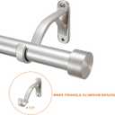 1-Inch Diameter Curtain Rod, Adjustable Rod Set with Premium Aluminum Brackets and Finials, Single Heavy-Duty Curtain Rods for Windows (Satin Nickel, 16-28")