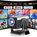 HP MC450 Smart Mini Portable Projector with WiFi & Bluetooth, Official Licensed Apps, Short Throw Projector with 4K Support, Voice Control, USB-C, Movie Projector for Bedroom & Outdoor