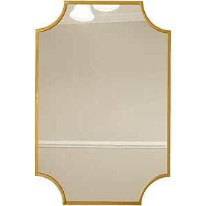 Hamilton Hills Metal Framed 30x40 inch Black Scalloped Mirror | Large Rectangle Decorative Mirrors for Wall Decor | Wall Mounted Frame Brass Mirror Bathroom Vanity Hanging Horizontal and Vertical