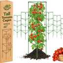 Halatool 6 Pack Tomato Cages for Graden 60 Inch, Adjustable Metal Tall Heavy Duty Tomato Trellis Plant Support, Tomatoes Stakes for Climbing Vegetables Flowers Fruits
