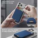 for MagSafe Wallet, 5 Card Holder with Stand, Magnetic Phone Wallet Stand for iPhone 17/16/15/14/13/12 Pro Max Air Plus Series, RFID Blocking Vegan Leather,Navy Blue