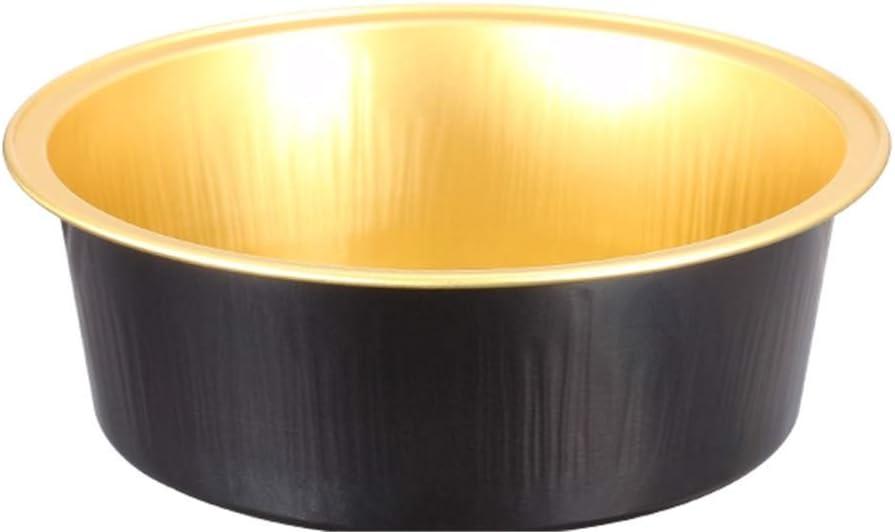 KEISEN 3 4/5" Disposable Aluminum Foil Cups 150ml 5oz 100/PK for Muffin Cupcake Baking Bake Utility Ramekin Cup 100/PK (balck)