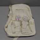 Kawaii Backpack for Teen Girls, Cute Aesthetic High Middle School College Bookbag with Accessories, Beige (Medium)