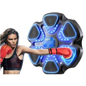 Music Boxing Machine with Gloves for Adults Boxing Machine Wall Mounted Music, Smart Bluetooth Boxing Equipment for Home and Gym, Training Machine with Electronic Wall Mounted (Black)
